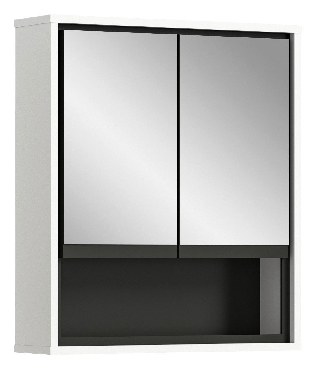 xonox.home Badezimmerspiegelschrank in Weiß Hochglanz - 60x69x16cm (BxHxT) günstig online kaufen