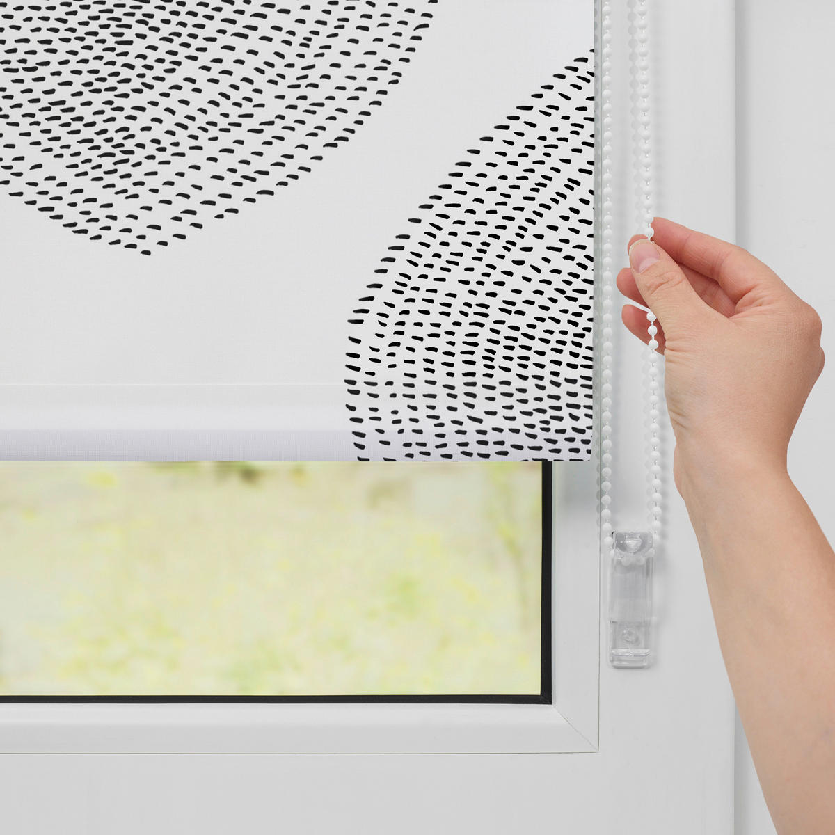 Verdunkelungsrollo Stripy Boho Drop weiß B/L: ca. 45x150 cm Stripy Boho Drop - weiß (45,00/150,00cm) - LICHTBLICK
