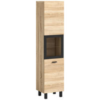 Badhochschrank BOSTON Eiche Sonoma Nachbildung schwarz B/H/T: ca. 30x125x29 cm BOSTON - Eiche/schwarz (30,00/125,00/29,00cm) - xonox.home