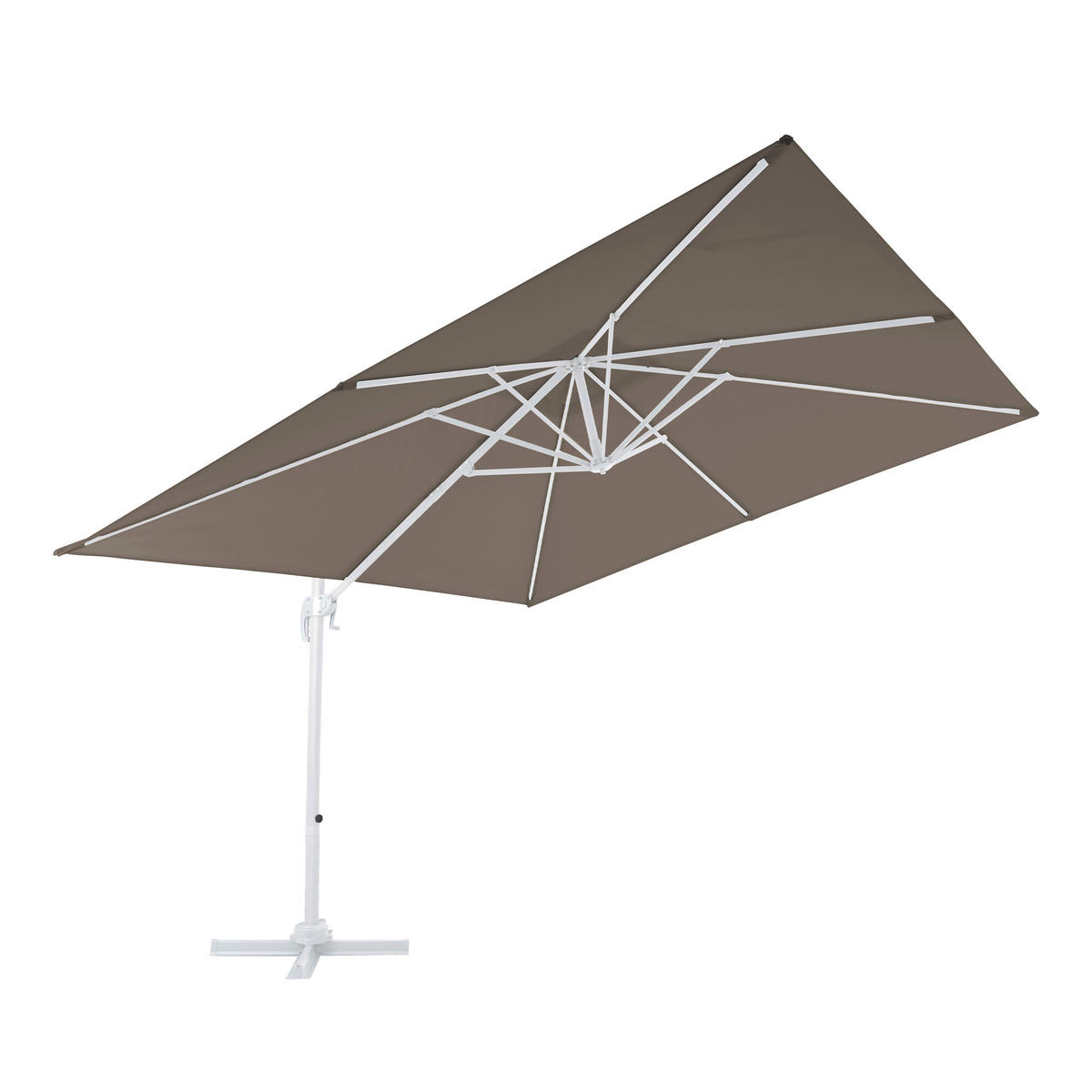 AXI Outdoor Living Ampelschirm Nima weiß Metall B/H/L: ca. 300x250x300 cm Nima - weiß/taupe (300,00/300,00/250,00cm) - AXI Outdoor Living
