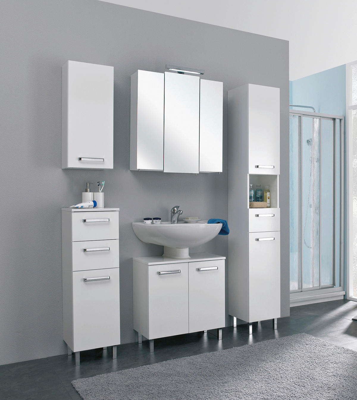 Badezimmer-Set Quickset 312 weiß glanz B/H/T: ca. 128x200x33 cm Quickset 312 - weiß (128,00/200,00/33,00cm) - Pelipal