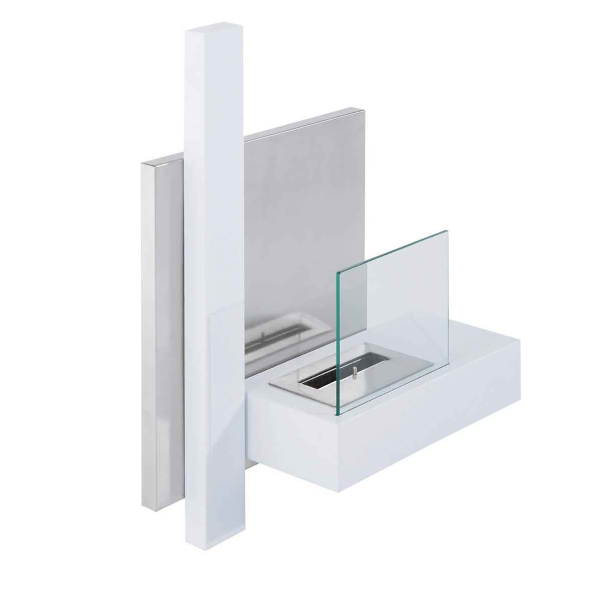 HOMCOM Ethanol-Kamin weiß Edelstahl B/H/L: ca. 63x75x22 cm Ethanol-Kamin - weiß (22,00/63,00/75,00cm) - HOMCOM