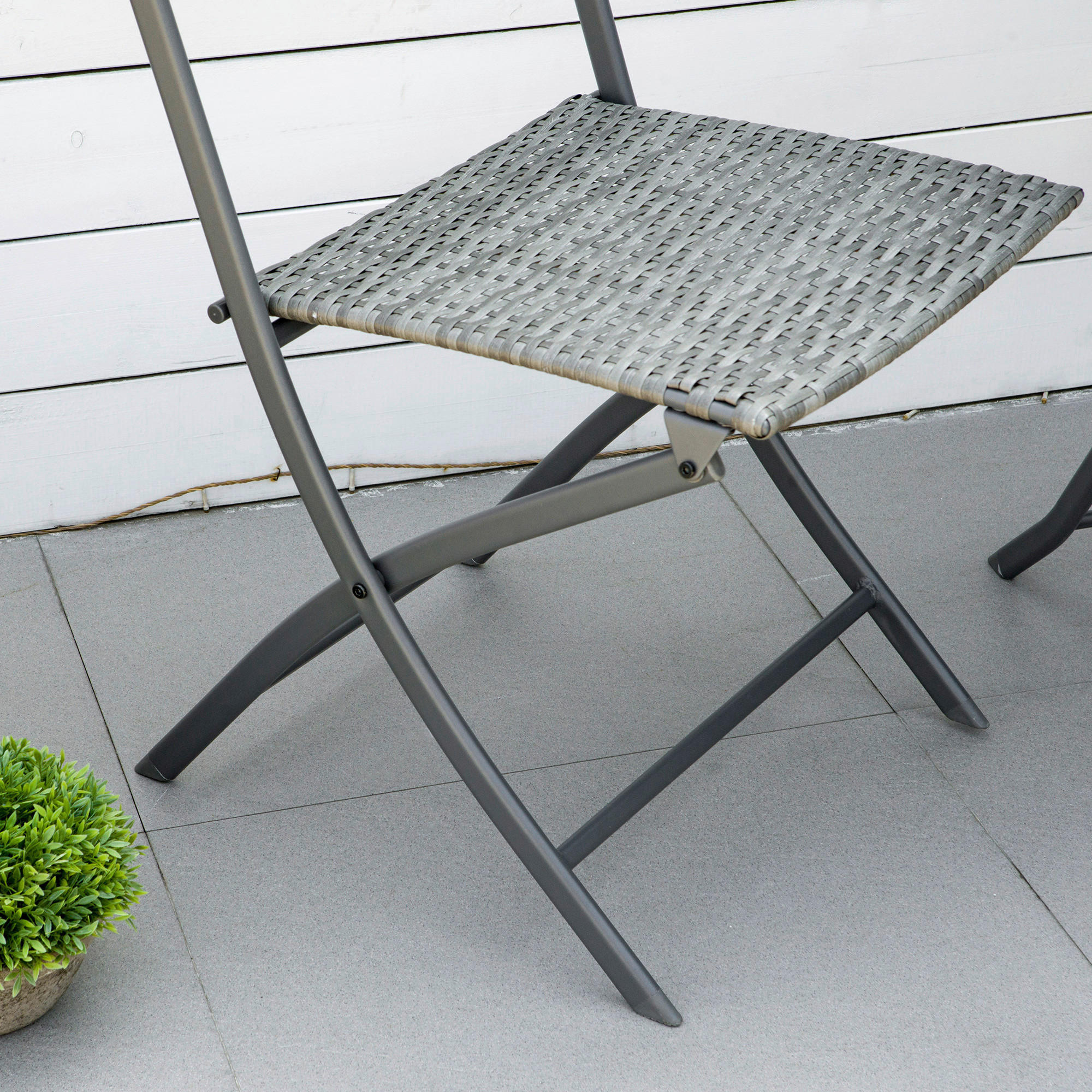 Outsunny Sitzgruppe grau Polyrattan B/H/...