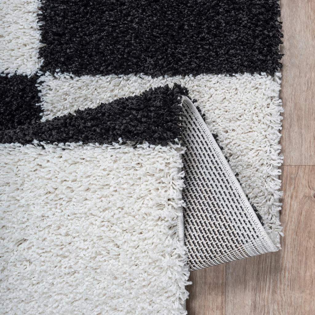 Thumbnail - Sanat Hochflorteppich MILANO schwarz B/L: ca. 80x150 cm