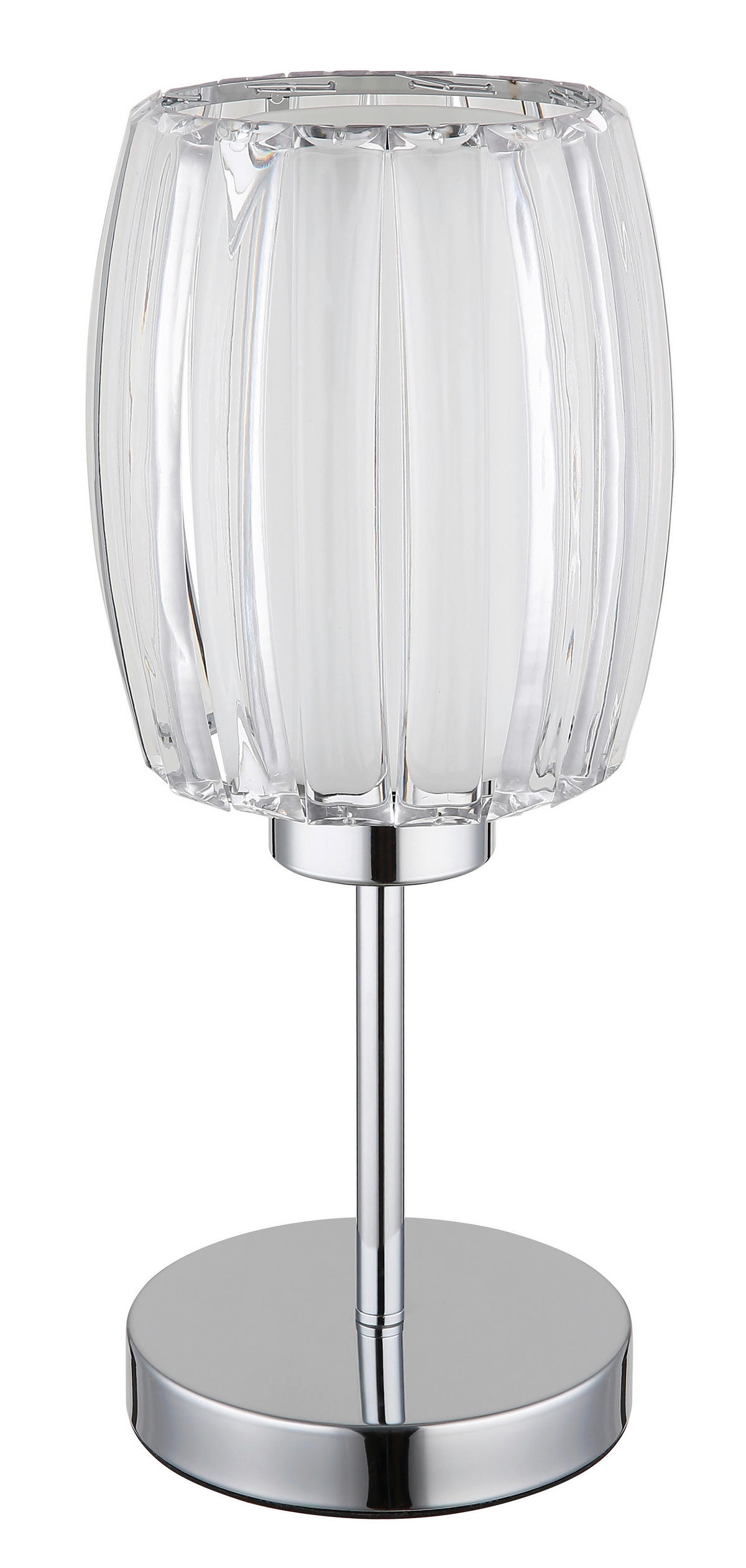 GLOBO Tischleuchte Chrom Opal schwarz Glas Metall Textil H/D: ca. 40x18 cm E27 1 Brennstellen MARIBEL - schwarz/Opal (18,00/40,00cm) - GLOBO