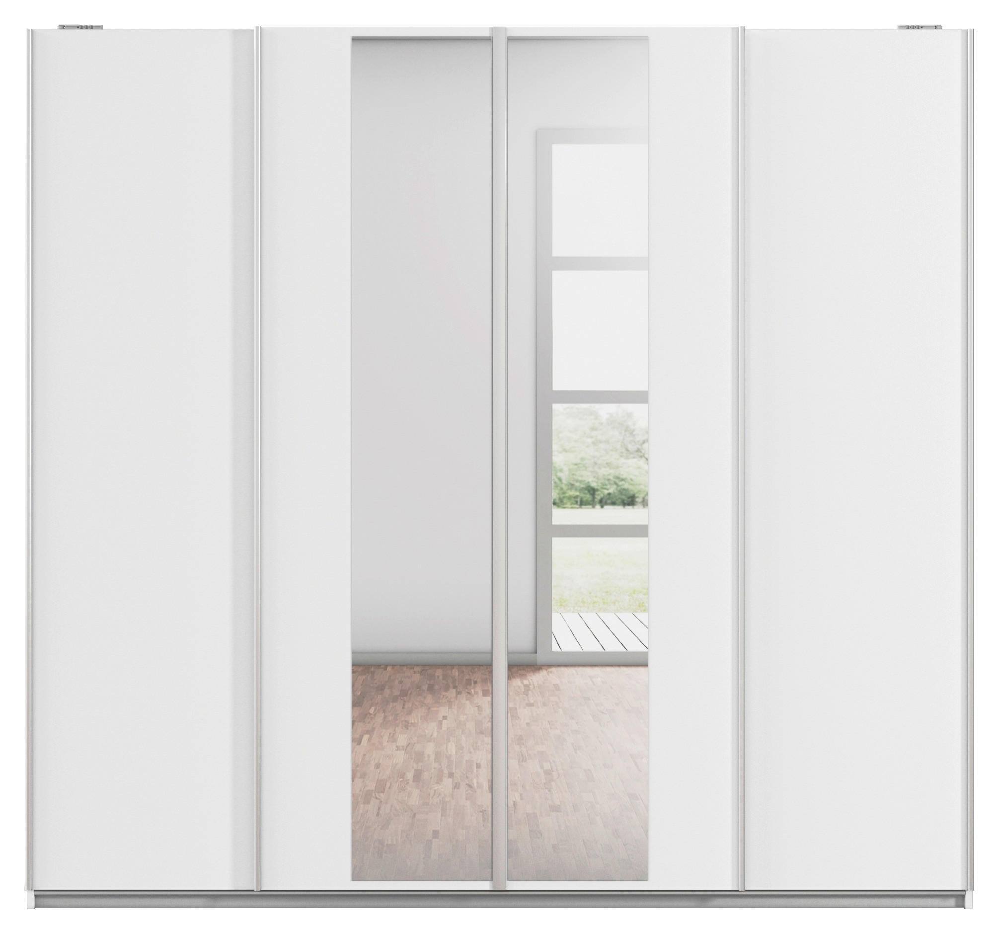 Kleiderschrank Altera Alpinweiß B/H/T: ca. 226x211x62 cm Altera - Alpinweiß/Alu (226,00/211,00/62,00cm)