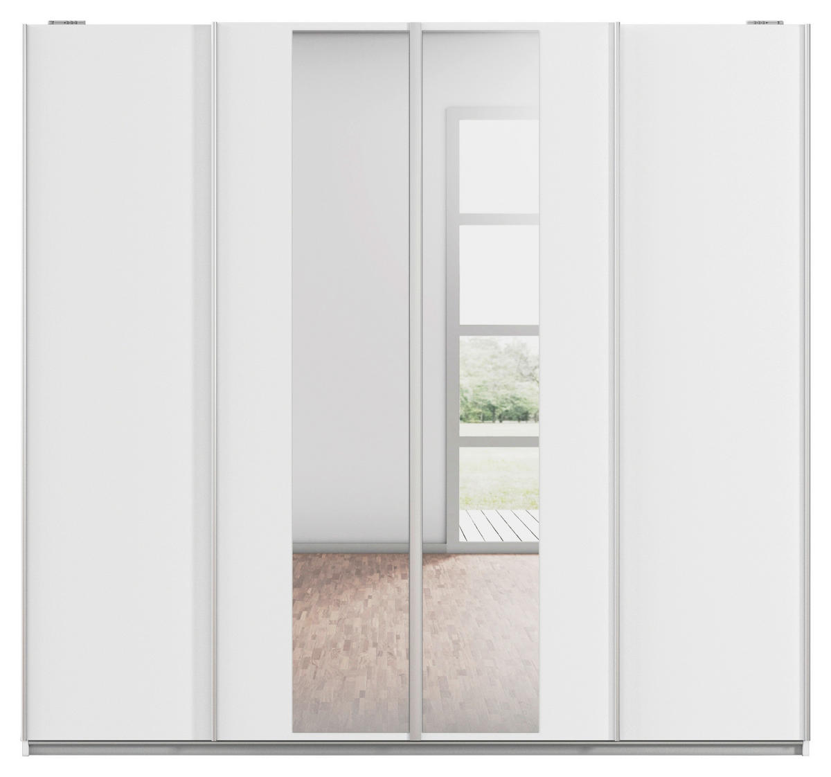Kleiderschrank Altera Alpinweiß B/H/T: ca. 226x211x62 cm Altera - Alpinweiß/Alu (226,00/211,00/62,00cm)