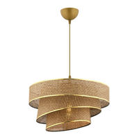 Opviq Pendelleuchte beige gold Metall Baumwolle B/H/L: ca. 40x72x40 cm E27 1 Brennstellen Couper Hazeran - beige/gold (40,00/40,00/72,00cm) - Opviq