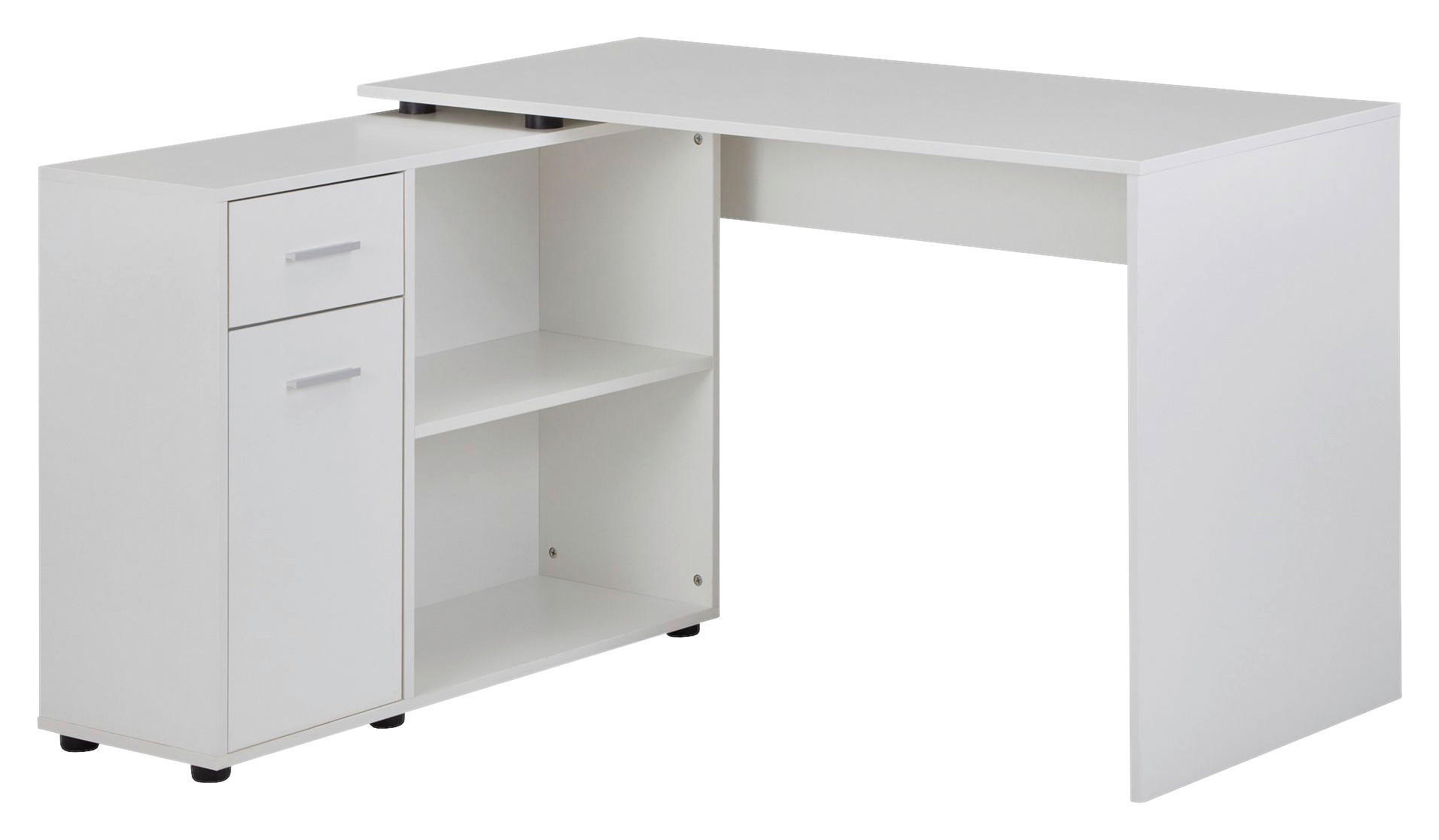 Schreibtischkombination weiß B/H/T: ca. 120x75,5x106,5 cm Schreibtischkombination - weiß (120,00/75,50/106,50cm) - Wohnling
