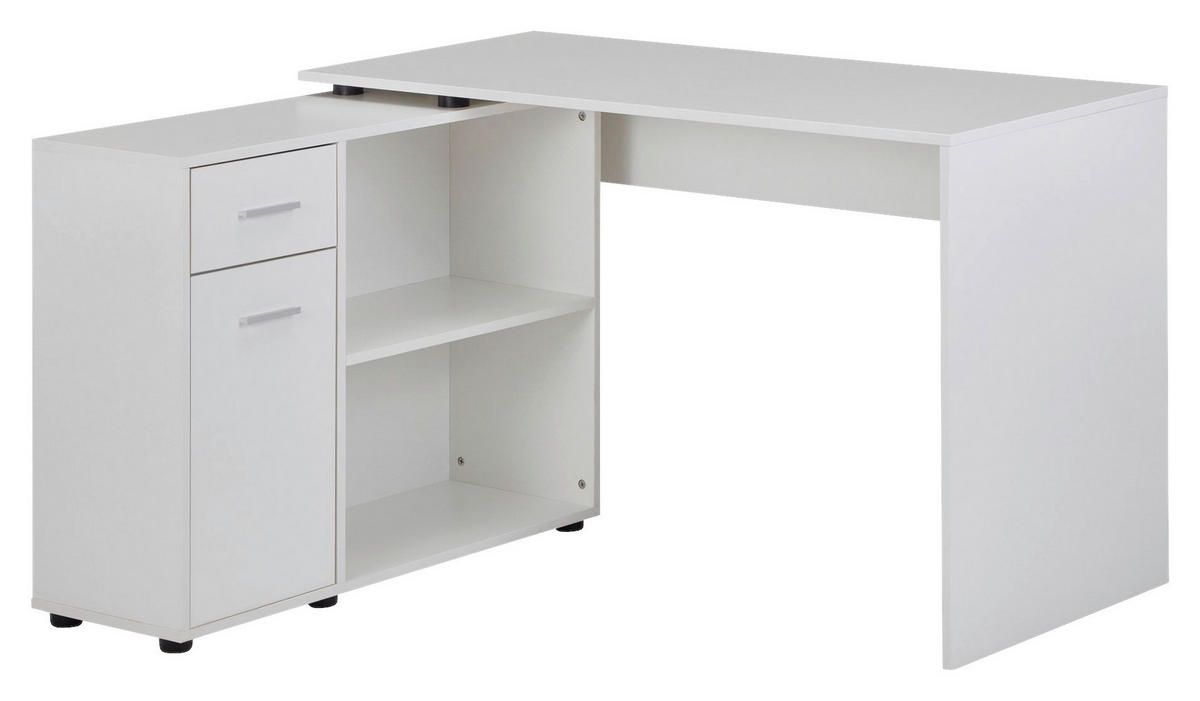 Schreibtischkombination weiß B/H/T: ca. 120x75,5x106,5 cm Schreibtischkombination - weiß (120,00/75,50/106,50cm) - Wohnling