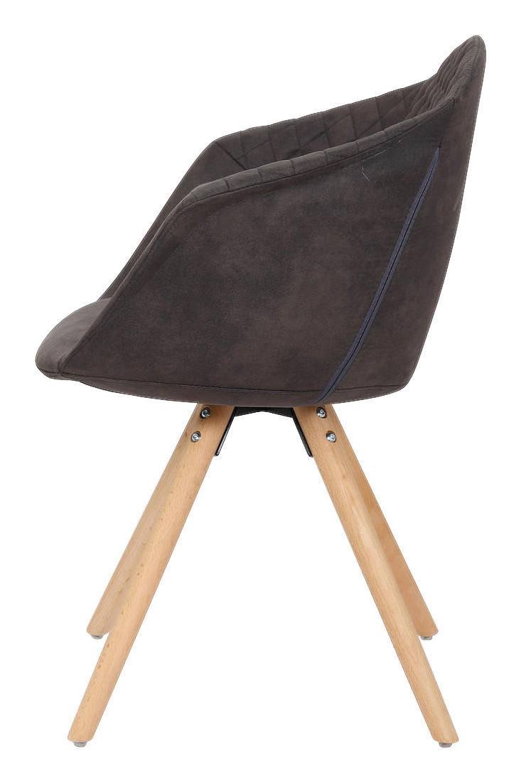 Stuhl Chadwick 100 2er braun Microfaser B/H/T: ca. 59x82x55 cm Chadwick 100 2er - braun/Eiche (59,00/82,00/55,00cm) - 360 Living