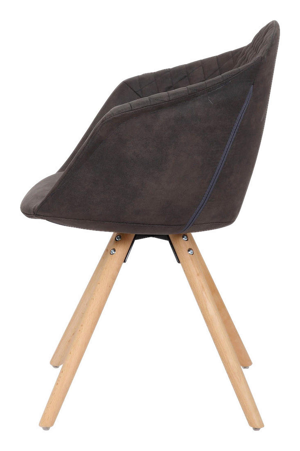Stuhl Chadwick 100 2er braun Microfaser B/H/T: ca. 59x82x55 cm Chadwick 100 2er - braun/Eiche (59,00/82,00/55,00cm) - 360 Living