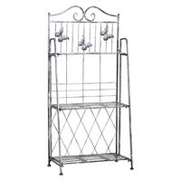 Outsunny Pflanzregal Silbergrau Metall B/H/L: ca. 25x96x44 cm Pflanzregal mit 3 Ebenen - Silbergrau (44,00/25,00/96,00cm) - Outsunny
