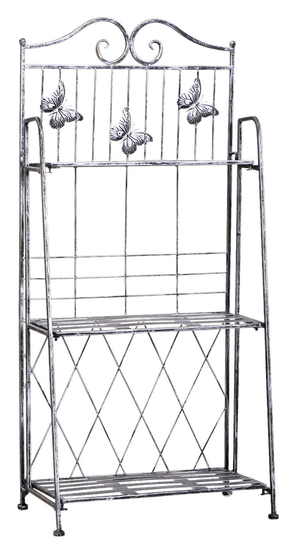 Outsunny Pflanzregal Silbergrau Metall B/H/L: ca. 25x96x44 cm Pflanzregal mit 3 Ebenen - Silbergrau (44,00/25,00/96,00cm) - Outsunny