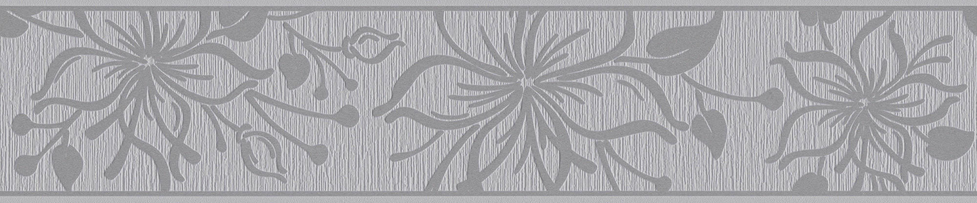 Borte Blumenranke grau B/L: ca. 13x500 cm