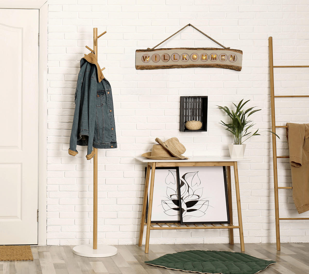 Näve Leuchten LED-Dekoleuchte natur B/H/T: ca. 3,6x12x60 cm LED-Dekoleuchte Willkommen - natur (3,60/12,00/60,00cm) - Näve Leuchten