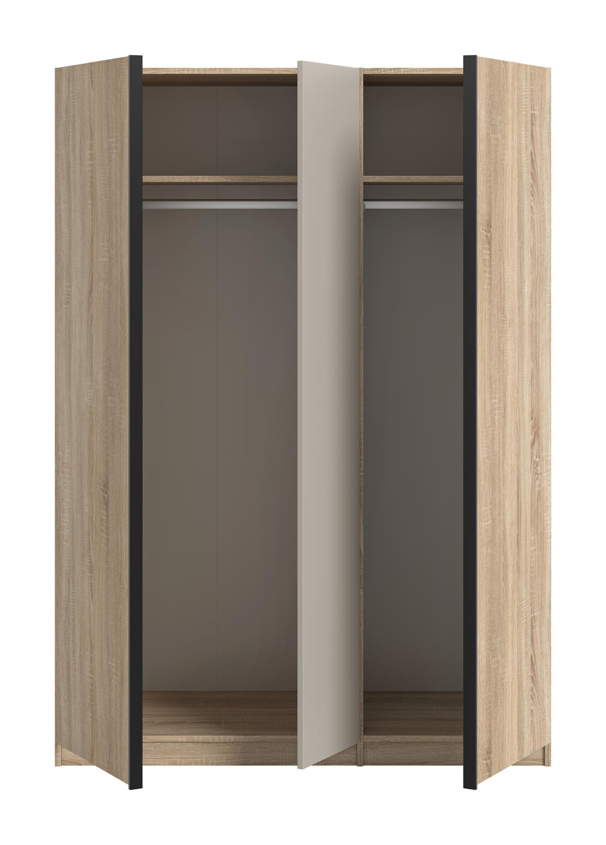 Kleiderschrank OAKLAND Eiche Sonoma Nachbildung Cashmere B/H/T: ca. 130x183x53 cm OAKLAND - Eiche/Cashmere (130,00/183,00/53,00cm) - xonox.home