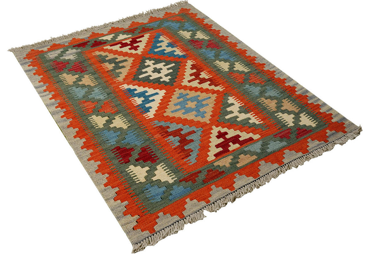 PersaTepp Teppich Kelim Gashgai grün B/H/L: ca. 82x1x122 cm Kelim Gashgai - rot/grün (122,00/82,00/1,00cm) - PersaTepp