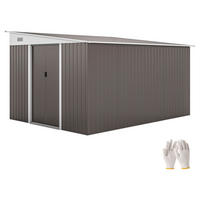 Outsunny Gartenschuppen grau Stahl B/H/L: ca. 345x201x280 cm Gartenschuppen - grau (280,00/345,00/201,00cm) - Outsunny