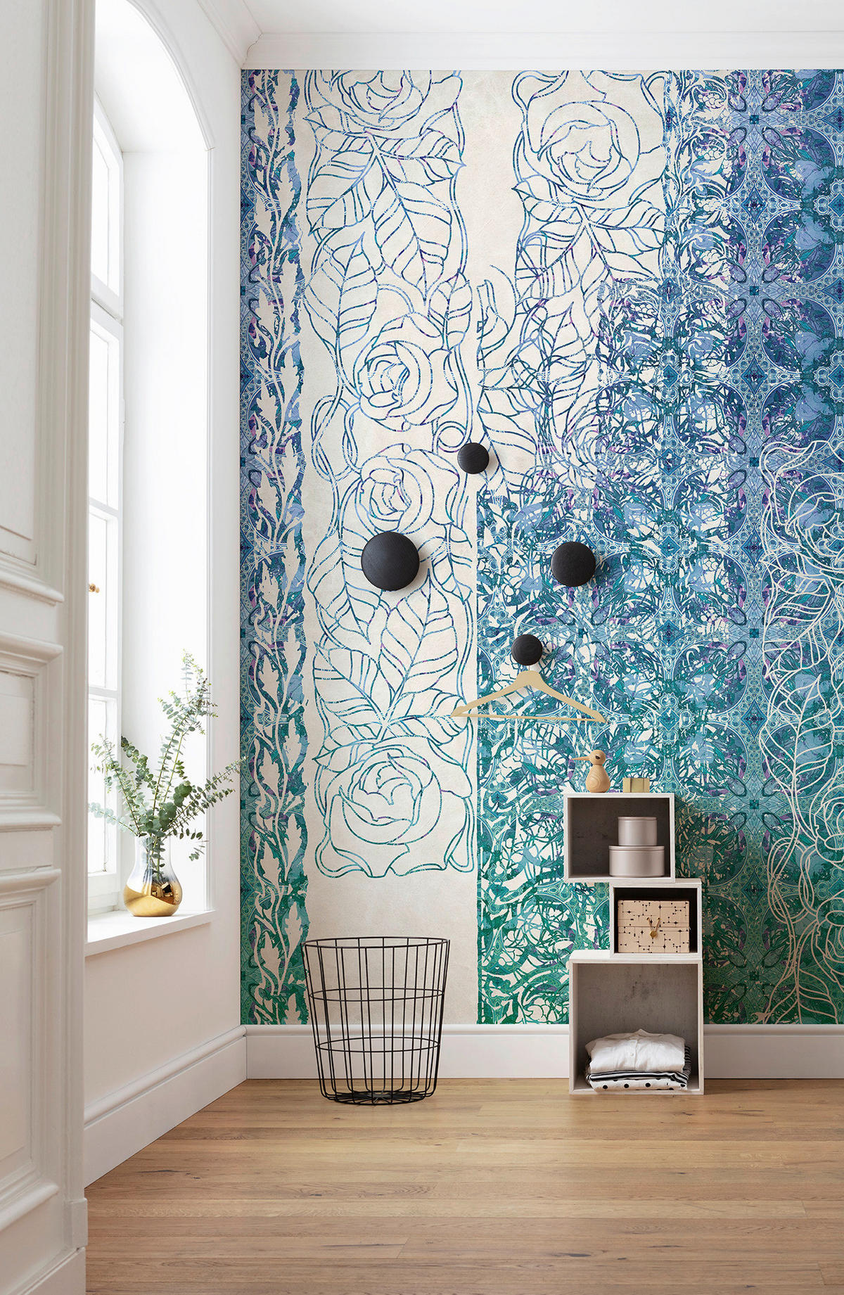 Komar Fototapete Art Nouveau Bleu B/L: ca. 250x280 cm Art Nouveau Bleu - (250,00/280,00cm) - Komar