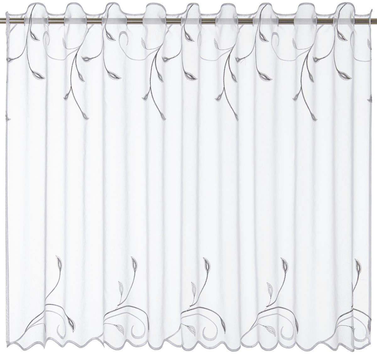 Scheibengardine Ranke weiß B/L: ca. 150x90 cm Ranke - weiß/grau (150,00/90,00cm) - POCOline