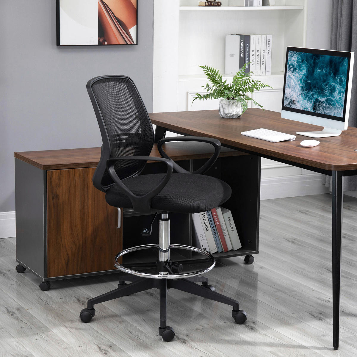 Drehstuhl 921-187 schwarz 921-187 - schwarz (59,50/126,00/60,00cm) - Vinsetto