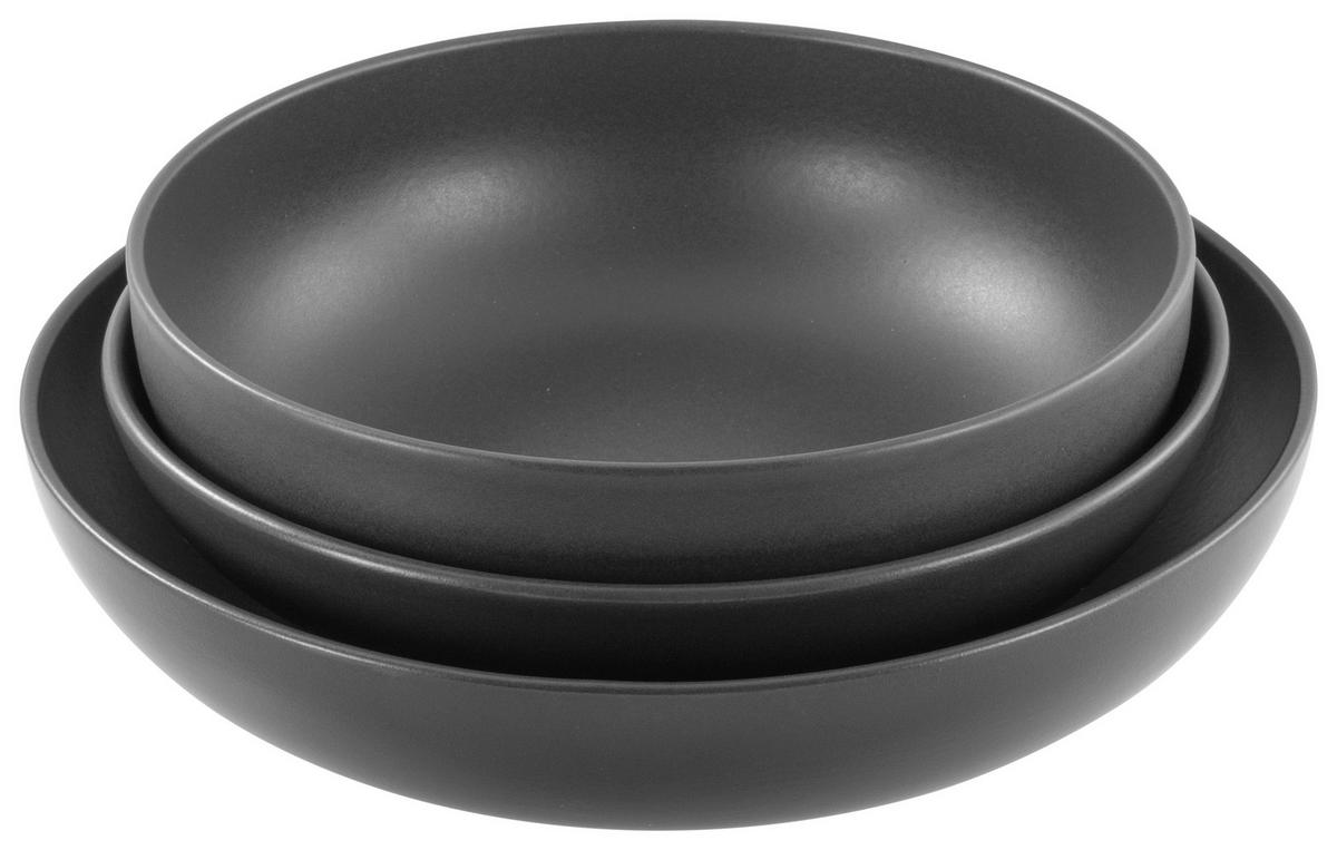 CreaTable Servierschalen-Set Uno schwarz Steinzeug B/H/L: ca. 41x41x41 cm Uno - schwarz (41,00/41,00/41,00cm) - CreaTable