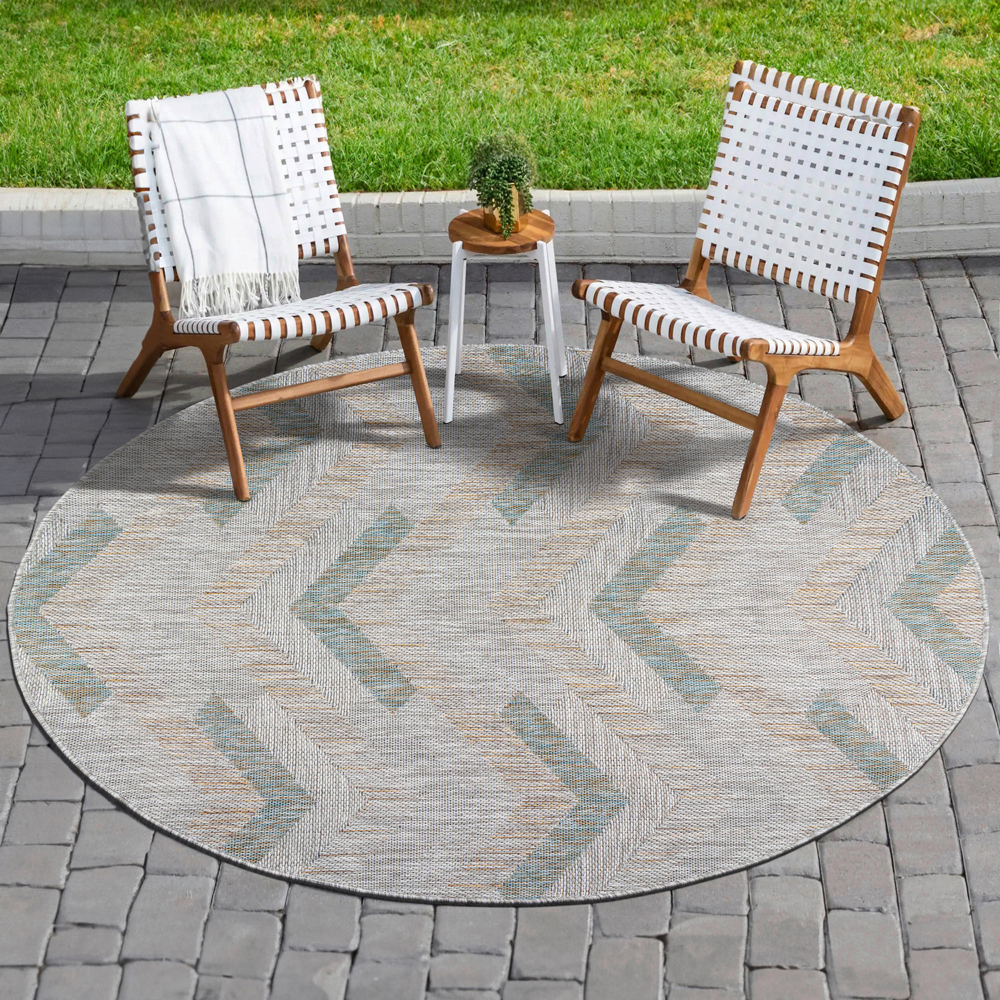 Sanat Outdoorteppich MELISSA grau B/L: ca. 200x200 cm MELISSA - grau (200,00/200,00cm) - Sanat