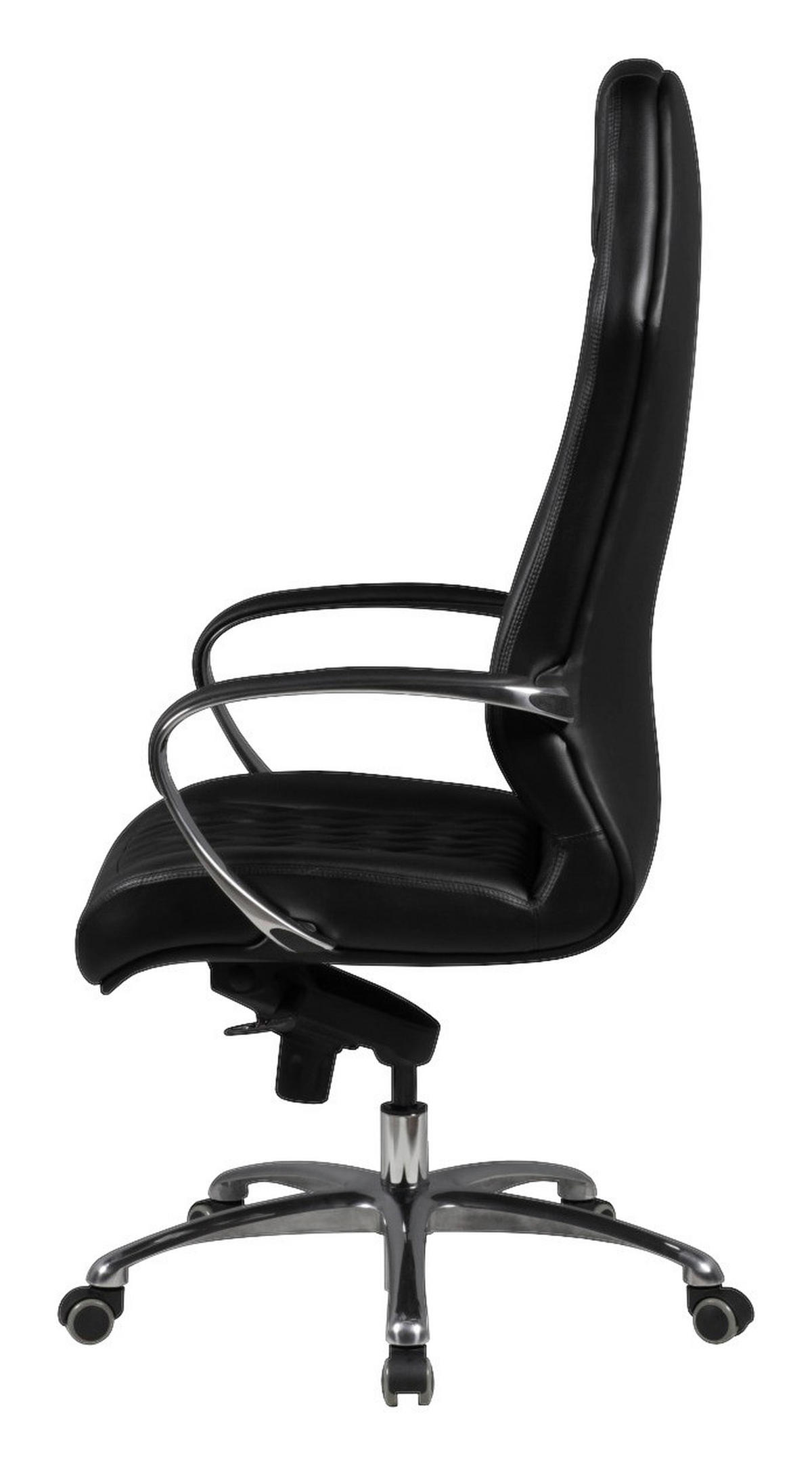 Drehstuhl schwarz Leder Bürostuhl MONTEREY - schwarz (67,00/136,00/70,00cm) - Amstyle
