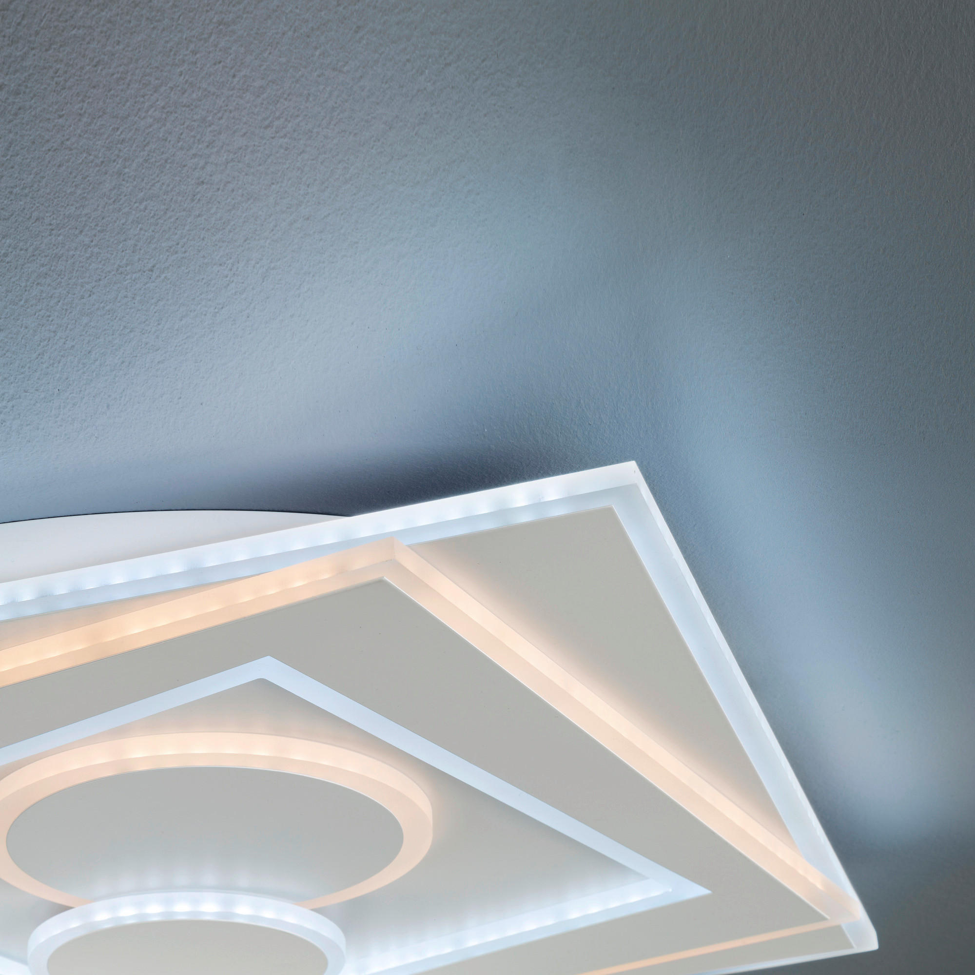 Fischer & Honsel LED-Deckenleuchte 20136 weiß Acryl Metall B/H/T: ca. 50x6,4x50 cm 1 Brennstellen Ratio - weiß (50,00/6,40/50,00cm) - Fischer & Honsel