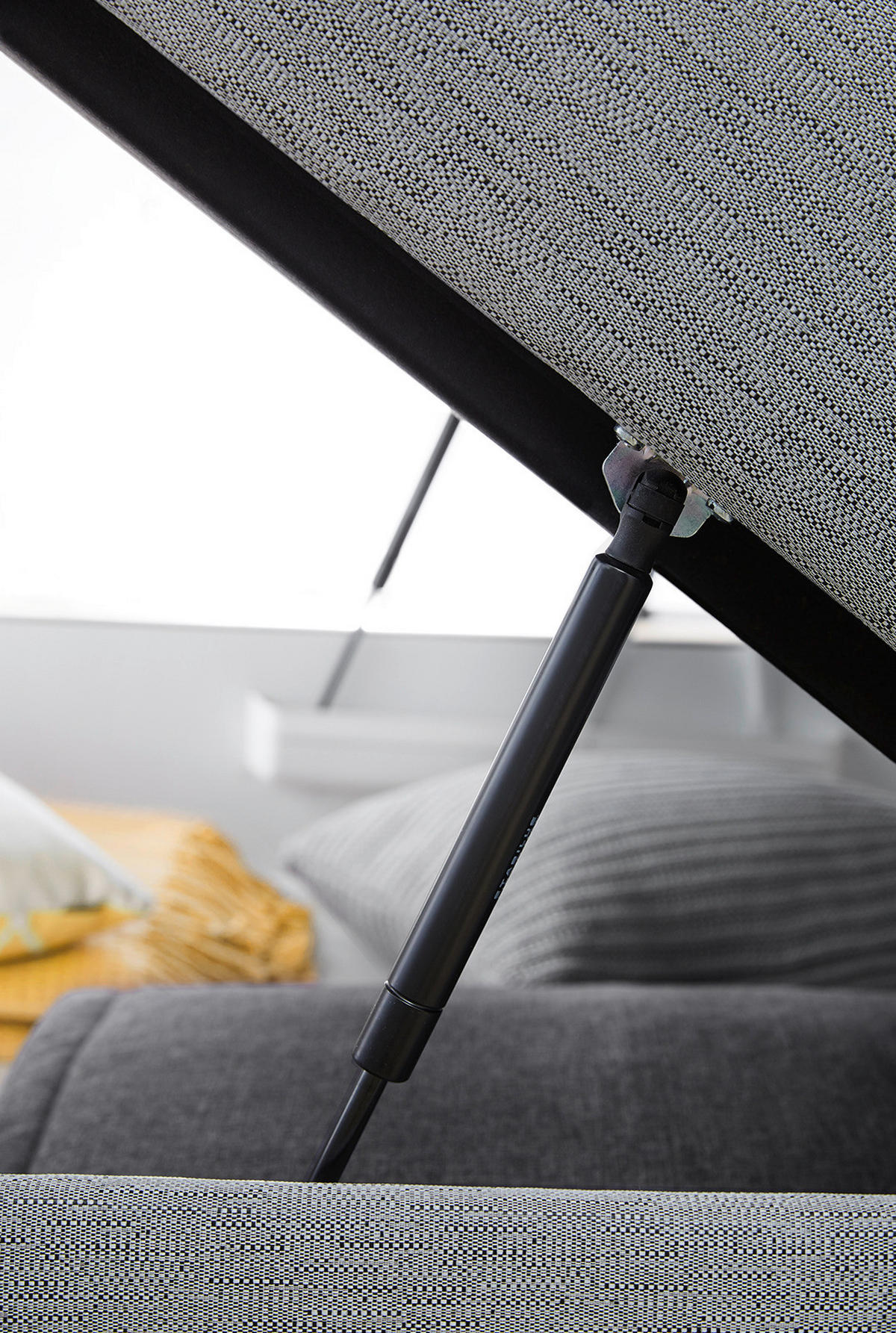 Boxspringbett  grau Eve_Boxspringbett 142/09 - Chrom/grau (127,00/106,00/211,00cm)