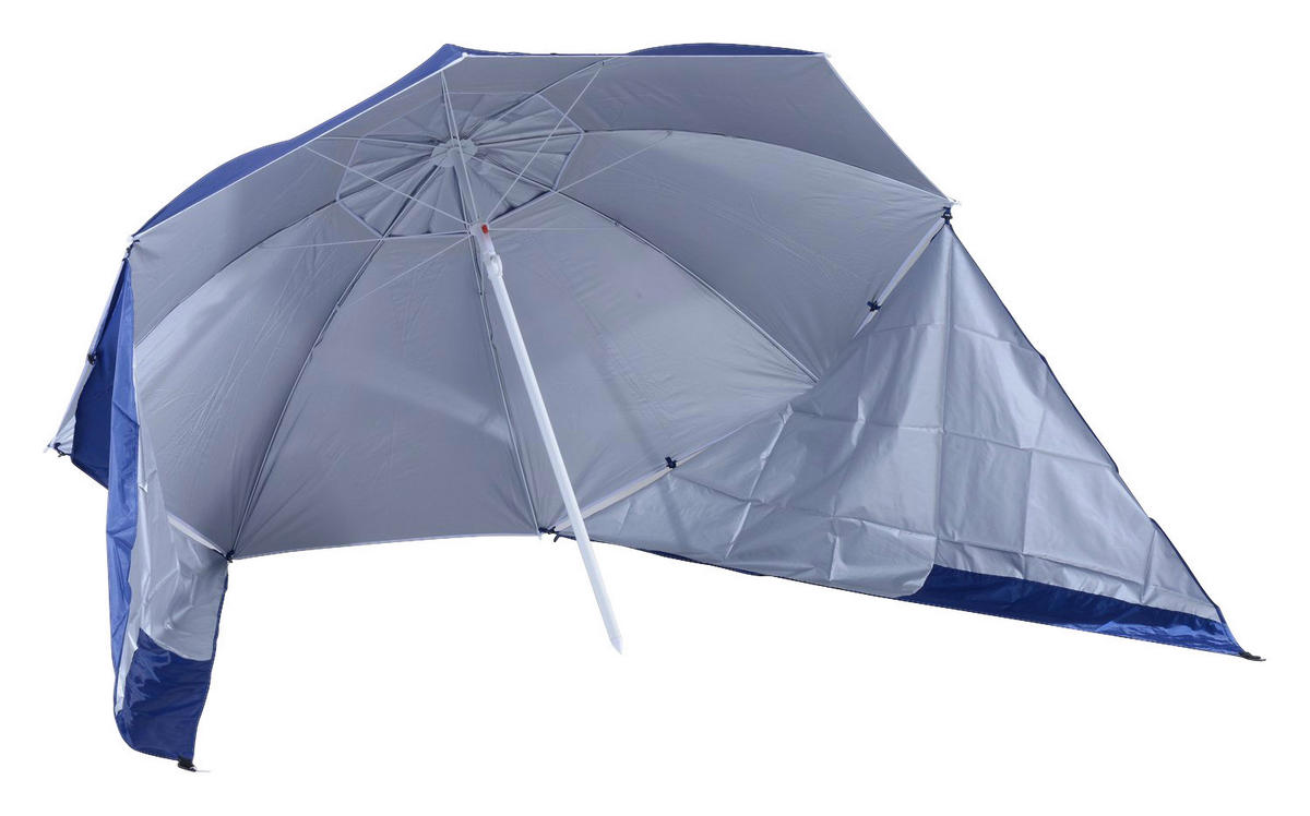 Outsunny Strandschirm blau Metall H/D: ca. 222x210 cm Strandschirm - blau (210,00/222,00cm) - Outsunny