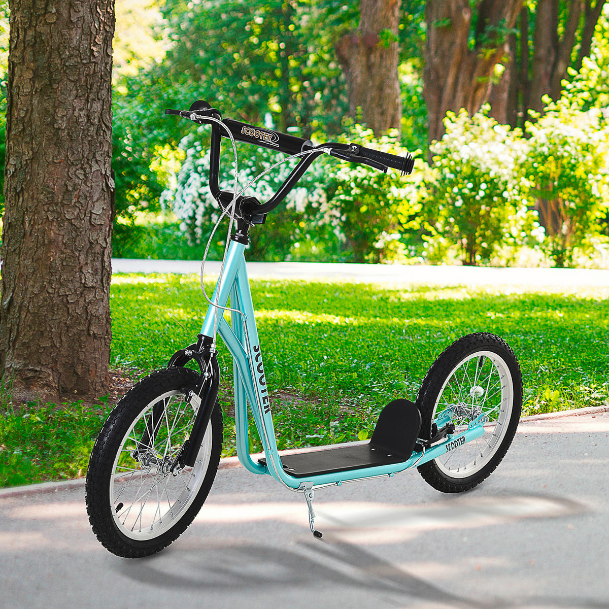 HOMCOM Kinderscooter blau Kinderscooter 371-021BU - blau (139,00/58,00/96,00cm) - HOMCOM
