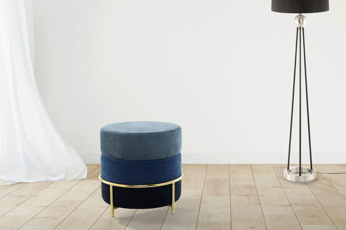 360 Living Hocker Matilda 200 blau H/D: ca. 46x48,5 cm Matilda 200 - blau (48,50/46,00cm) - 360 Living