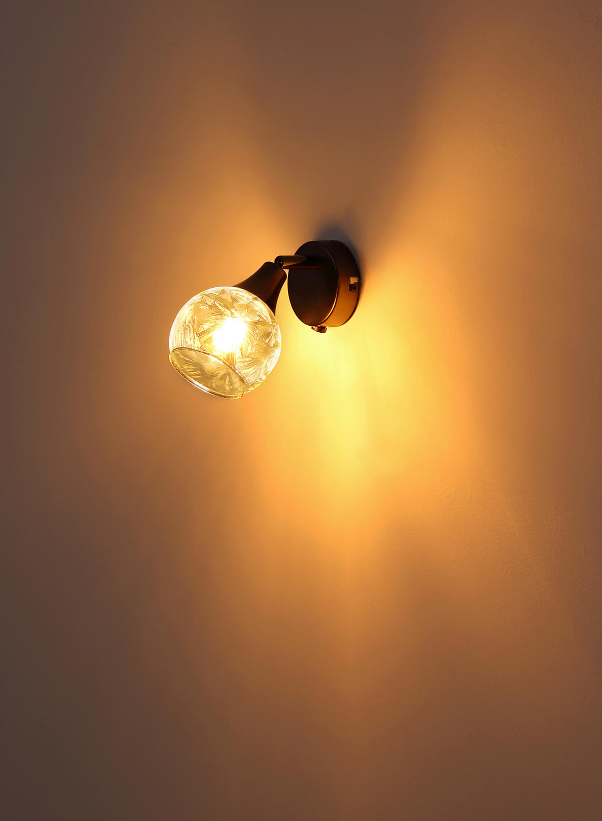 GLOBO Strahler schwarz Chrom Metall Glas B/H/L: ca. 12x14,5x14 cm E14 1 Brennstellen Strahler-Frosta - schwarz/Chrom (14,00/12,00/14,50cm) - GLOBO