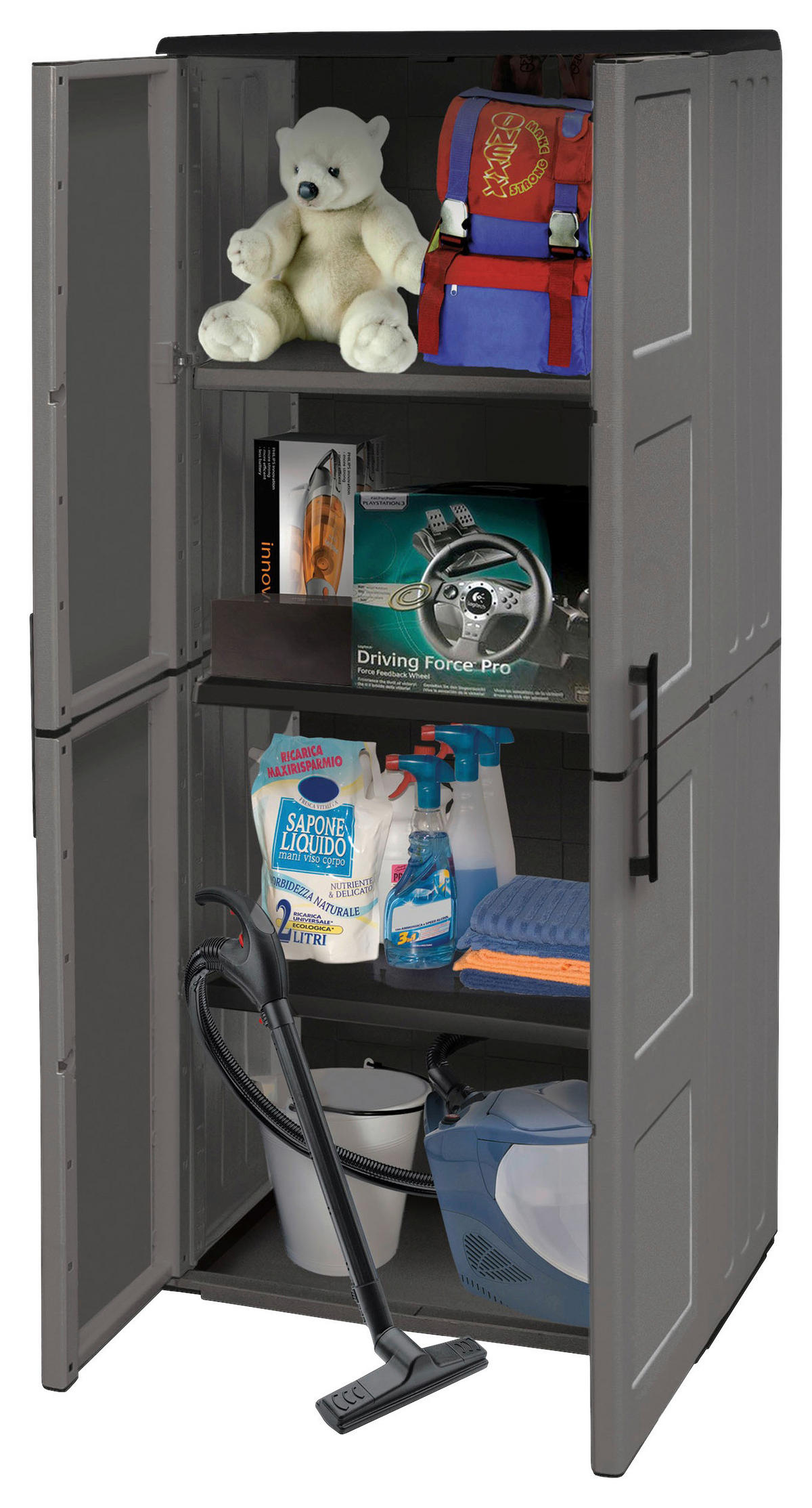 ArtPlast Kunststoffschrank Free hoch grau Kunststoff B/H/T: ca. 68x163x37 cm Free hoch - grau (68,00/163,00/37,00cm) - Artplast