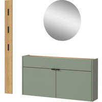 Garderobe 7939-629 B/H/T: ca. 140x200x22 cm 7939-629 - Eiche/grün (140,00/200,00/22,00cm) - Germania