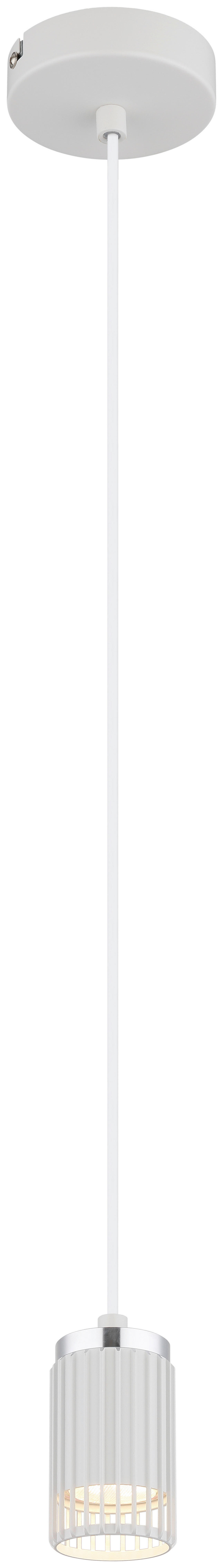 GLOBO Pendelleuchte weiß Metall Aluminium H/D: ca. 120x10 cm GU10 1 Brennstellen Korben - weiß (10,00/120,00cm) - GLOBO
