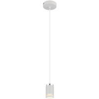 GLOBO Pendelleuchte weiß Metall Aluminium H/D: ca. 120x10 cm GU10 1 Brennstellen Korben - weiß (10,00/120,00cm) - GLOBO
