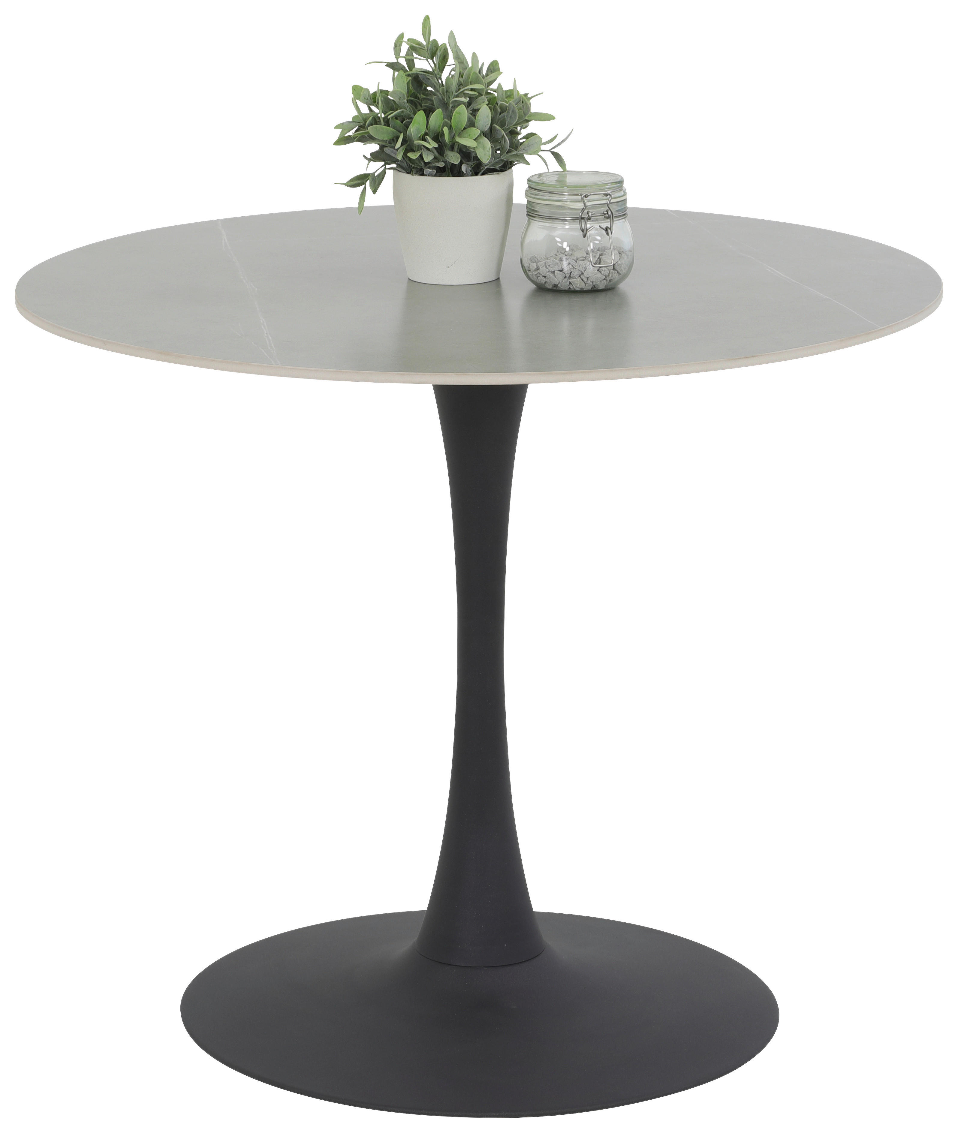 Esstisch Paola I Marmoroptik grau anthrazit H/D: ca. 75x90 cm Paola I - Marmoroptik/anthrazit (90,00/75,00cm) - Hela