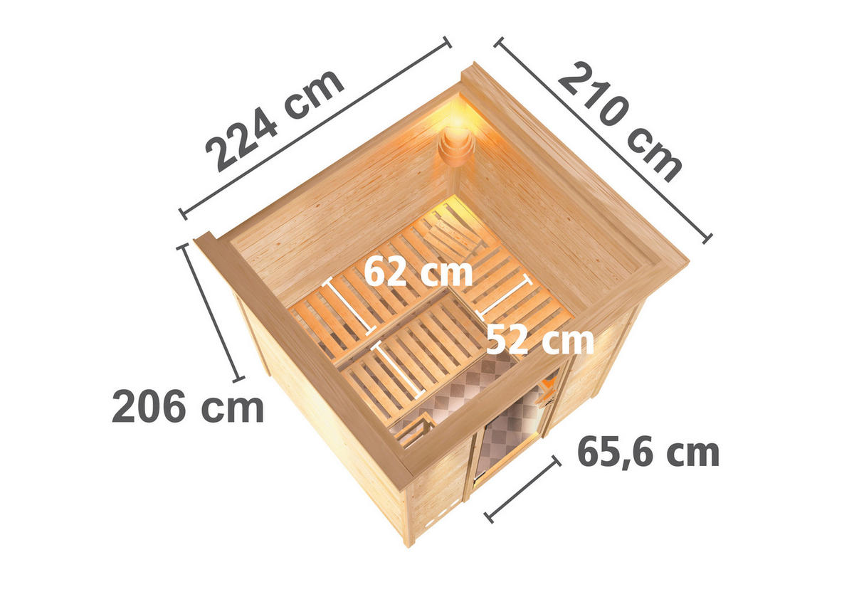 Karibu Sauna Maxi B/H/T: ca. 196x200x196 cm Maxi - (196,00/200,00/196,00cm) - Karibu