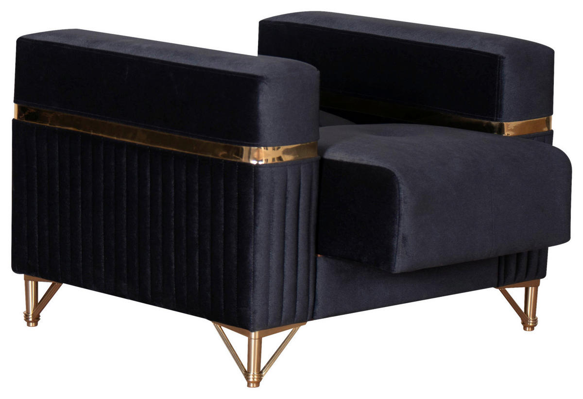 Sofa 3-2-1 Rhosus anthrazit Microfaser Rhosus - gold/anthrazit