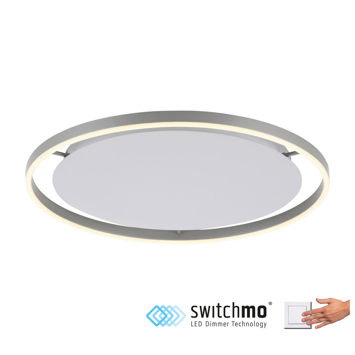 Just Light LED-Deckenleuchte RITUS 15392-95 weiß Alu Metall H/D: ca. 5,3x58,5 cm 1 Brennstellen RITUS - weiß/Alu (58,50/5,30cm) - Just Light