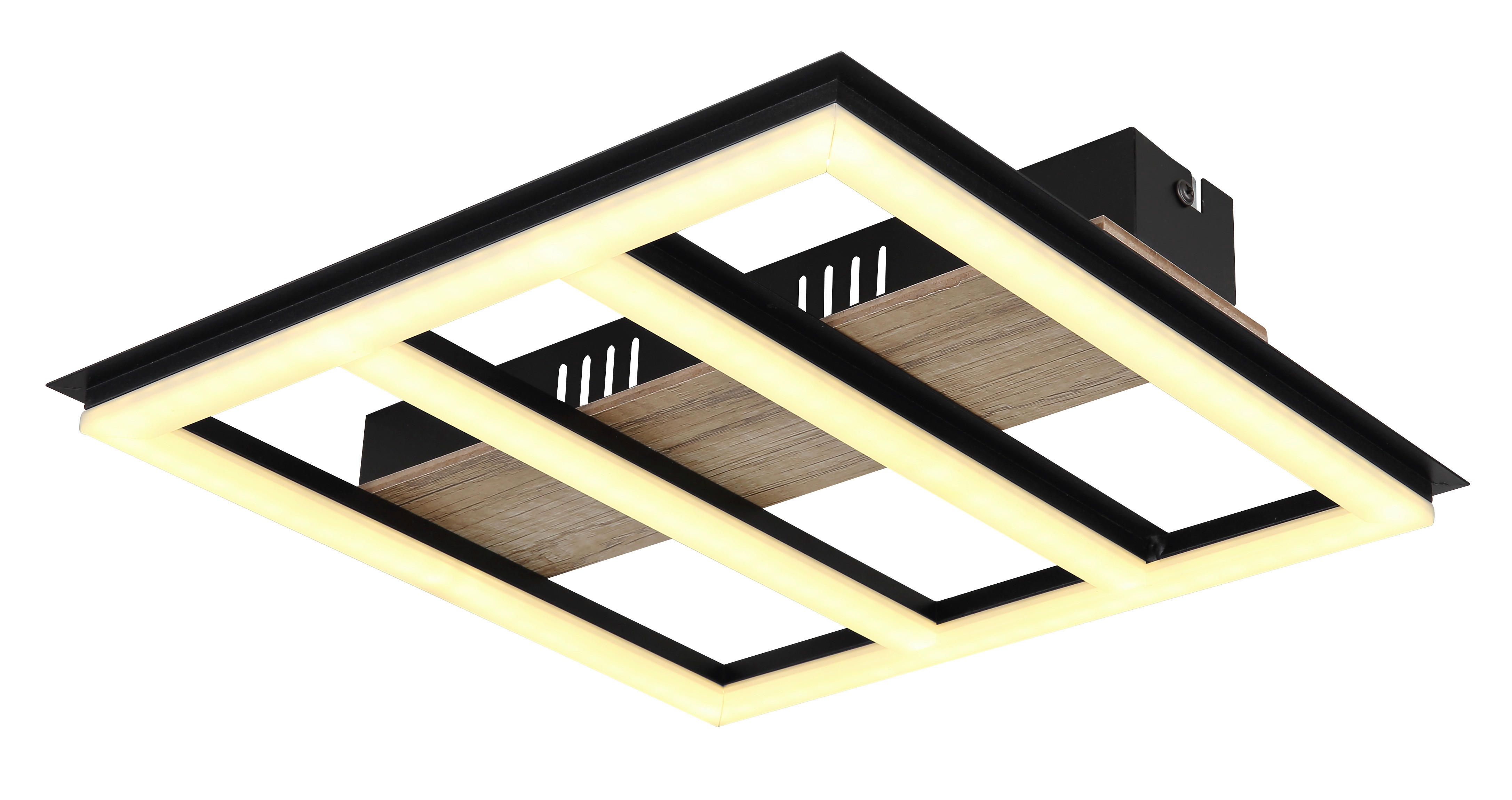 GLOBO LED-Deckenleuchte schwarz Opal Metall Kunststoff B/H/T: ca. 30x5,5x30 cm FROOMY - schwarz/Opal (30,00/5,50/30,00cm) - GLOBO