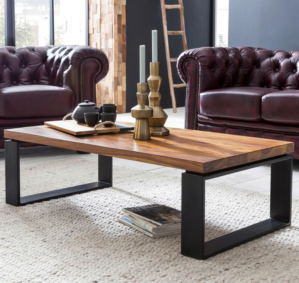 Couchtisch braun B/H/T: ca. 115x35x60 cm Couchtisch - braun (115,00/35,00/60,00cm) - Wohnling