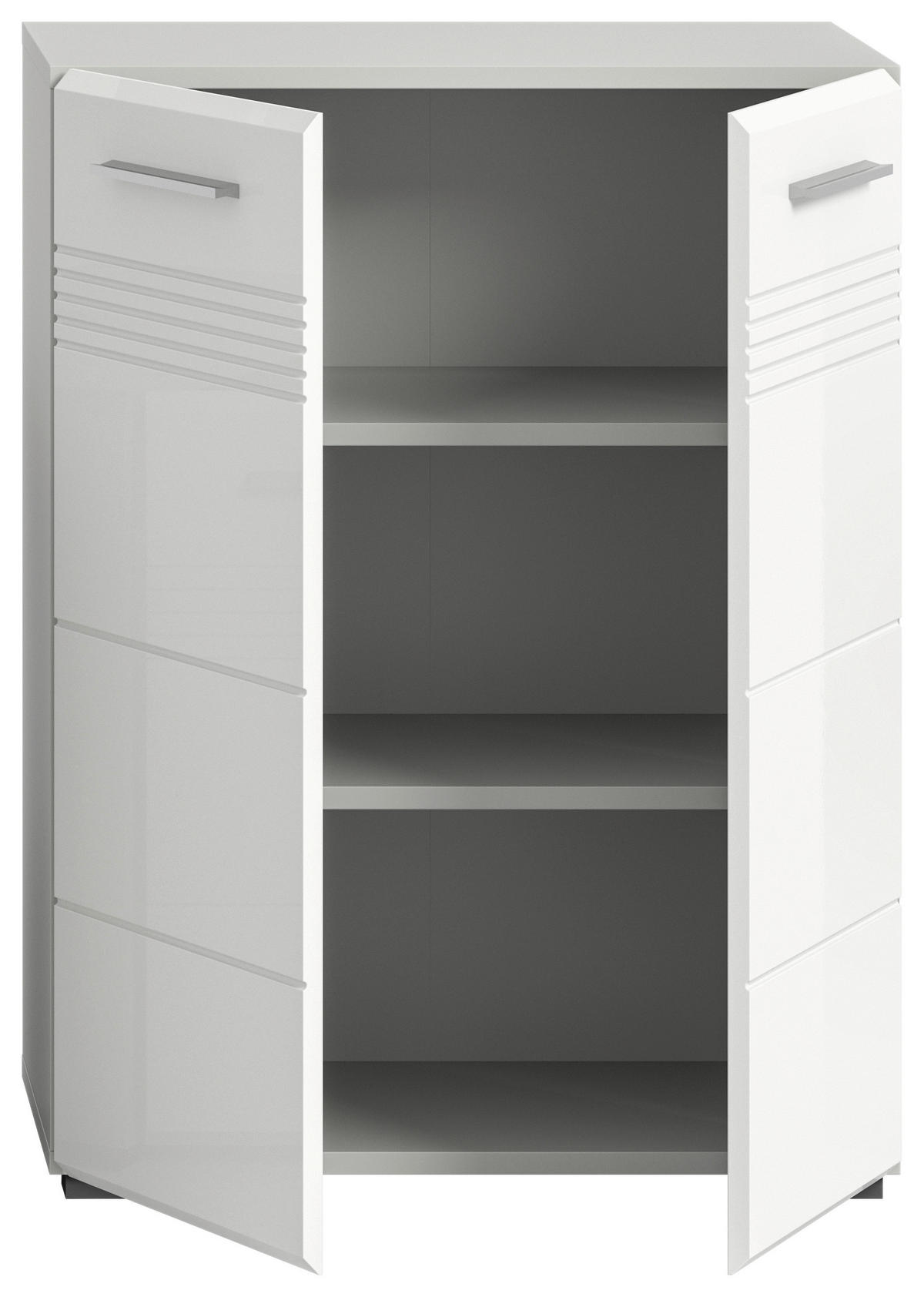 Midischrank Copa hellgrau weiß Hochglanz B/H/T: ca. 60x80x30 cm Copa - hellgrau/weiß (60,00/80,00/30,00cm) - xonox.home