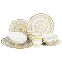 CreaTable Kombiservice Mandala weiß Keramik Mandala - gold/weiß - CreaTable