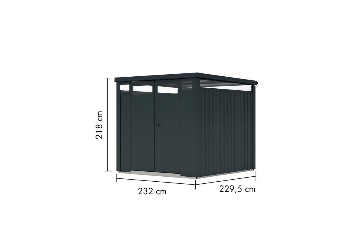 Karibu Gartenhaus Nessa 2 anthrazit B/H/L: ca. 220x215x220 cm Nessa 2 - anthrazit (220,00/220,00/215,00cm) - Karibu