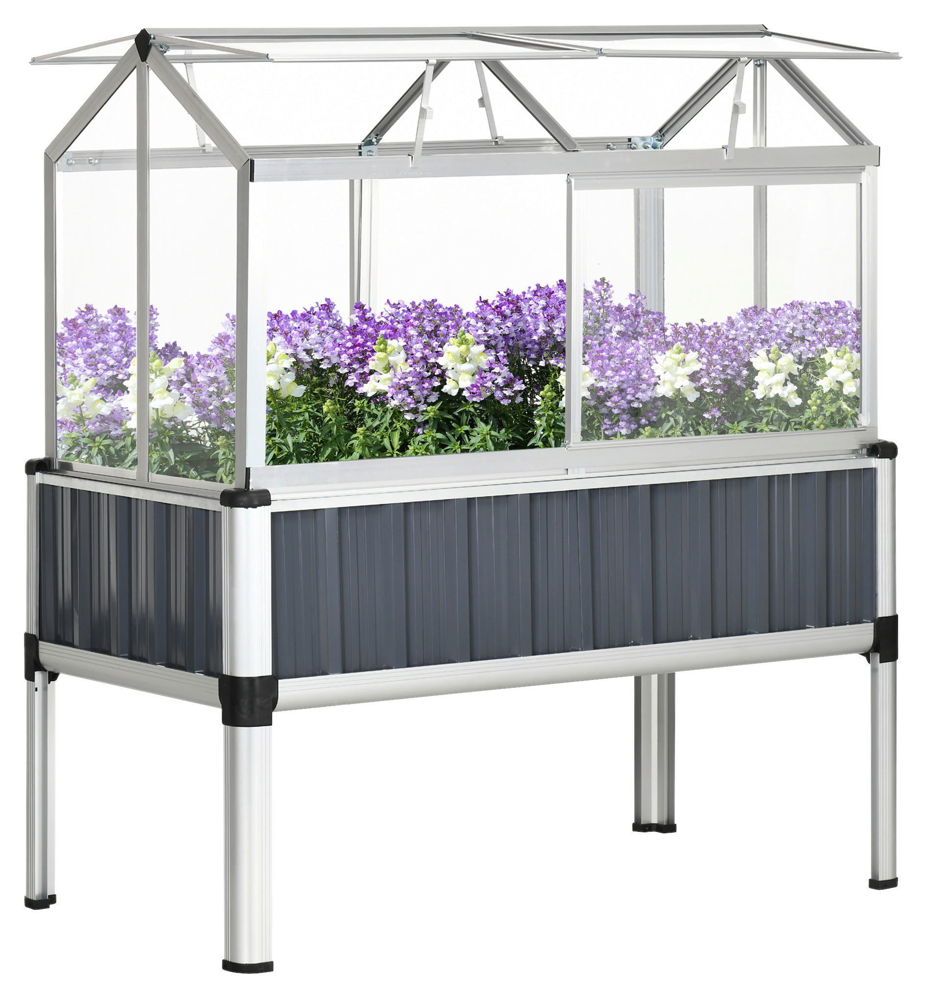 Outsunny Hochbeet Stahl B/H/L: ca. 60x129x114 cm Hochbeet - (114,00/60,00/129,00cm) - Outsunny