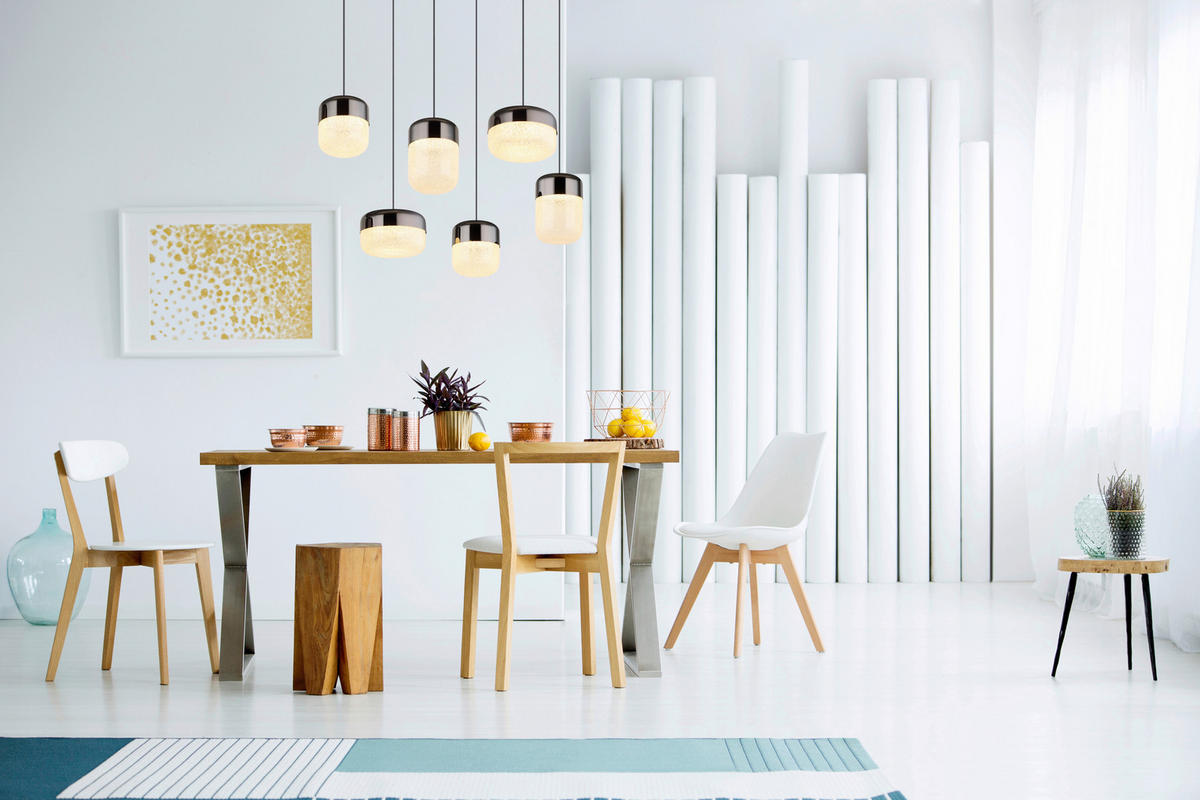GLOBO LED-Pendelleuchte transparent Graphit Glas Metall B/H/T: ca. 32x150x80 cm CRISTALLICA - Graphit/transparent (32,00/150,00/80,00cm) - GLOBO